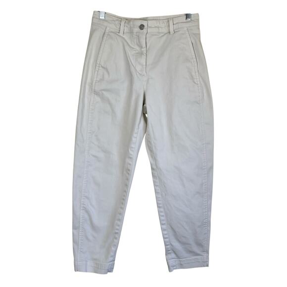 Banana Republic Sz 2 The Weekender Slim Barrel Leg Pants in Ecru Casual Trendy - Picture 3 of 16